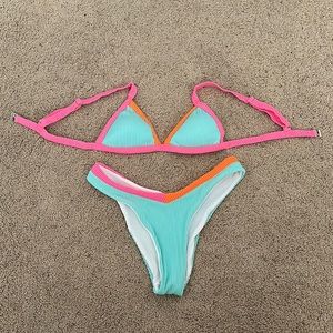 Shein Women’s Bikini // Size SMALL // Blue: Orange: Pink